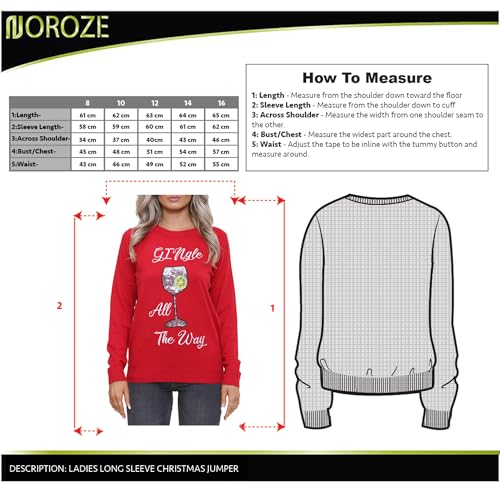 NOROZE Women's Christmas Tops Sweatshirts Sequin Jingle Bells HoHoHo Pug Mrs Claus Xmas Jumper