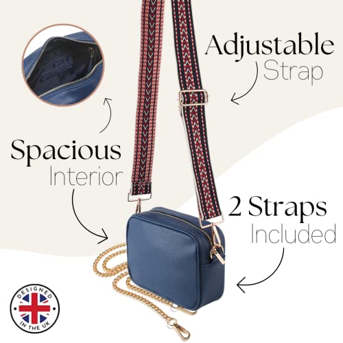Lily England Ladies Cross Body Bag - Handbag with Adjustable Wide Strap & Gold Purse Chain - Multipurpose Shoulder & Crossbody Bags for Women