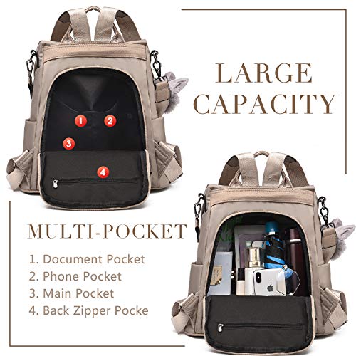 Charmore Women Backpack Ladies Rucksack Waterproof Nylon School bags Anti-theft Dayback Shoulder Bags