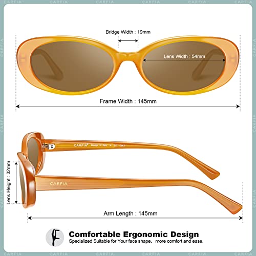 CARFIA Polarised Womens Sunglasses Vintage UV400 Protection Acetate Frame