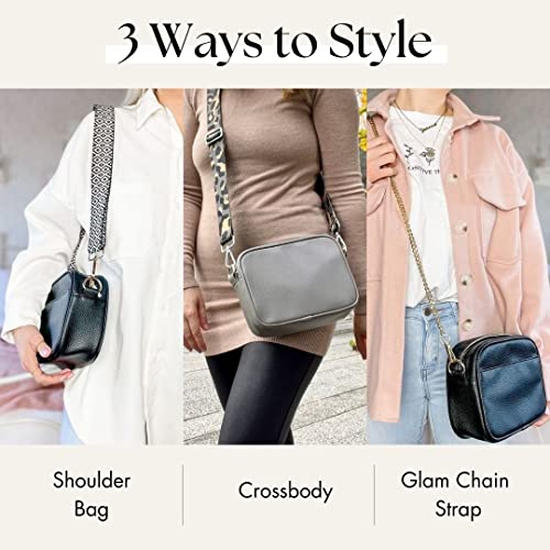 Lily England Ladies Cross Body Bag - Handbag with Adjustable Wide Strap & Gold Purse Chain - Multipurpose Shoulder & Crossbody Bags for Women