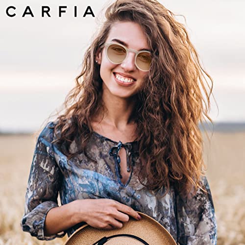 CARFIA Polarised Womens Sunglasses Vintage UV400 Protection Acetate Frame