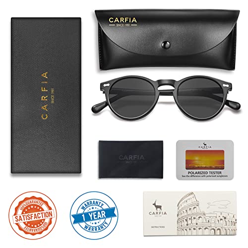 CARFIA Polarised Womens Sunglasses Vintage UV400 Protection Acetate Frame