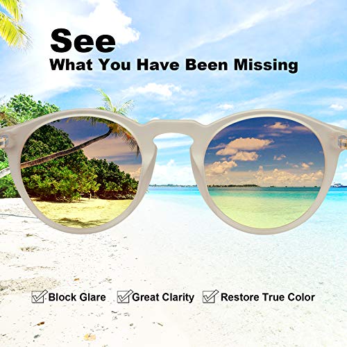 CARFIA Polarised Womens Sunglasses Vintage UV400 Protection Acetate Frame