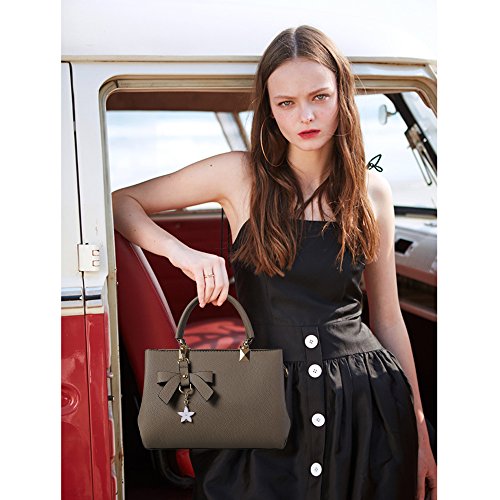 URAQT Womens Handbags, New Top Handle Bag, PU Leather Ladies Shoulder Bag Messenger Bag with Exquisite Metal Pendant, Fashion Tote Bag for Casual & Work, Mother's Day Gift