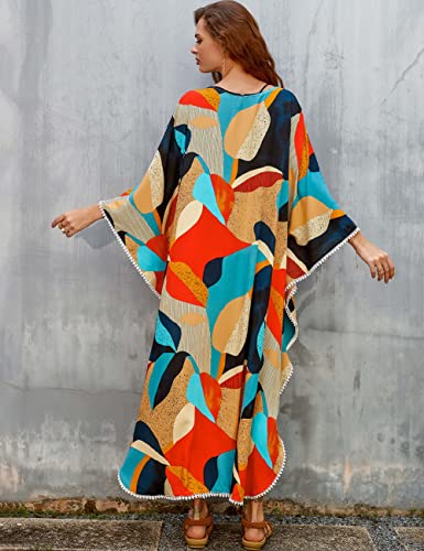 Bsubseach Swimsuit Cover Up for Swimwear Women Kaftan Dresses Summer Caftan with Drawstring