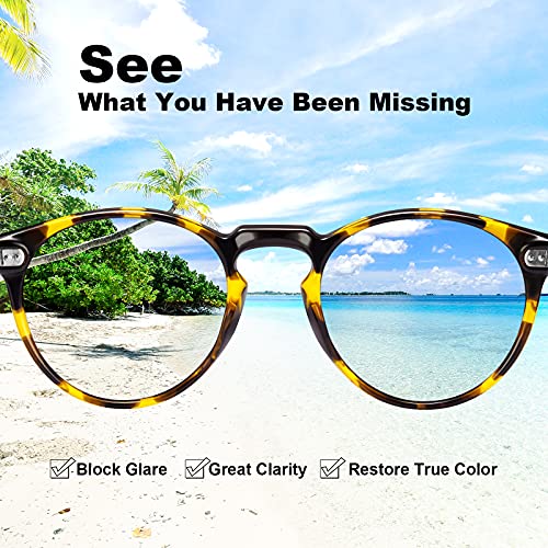 CARFIA Polarised Womens Sunglasses Vintage UV400 Protection Acetate Frame