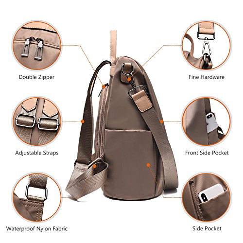 Charmore Women Backpack Ladies Rucksack Waterproof Nylon School bags Anti-theft Dayback Shoulder Bags