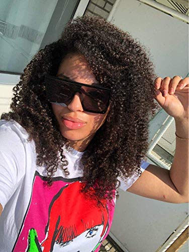 FEISEDY Oversized Flat Top Shield Sunglasses for Women Square Sunglasses Mens UV400 Protection Mirror Rimless Shades