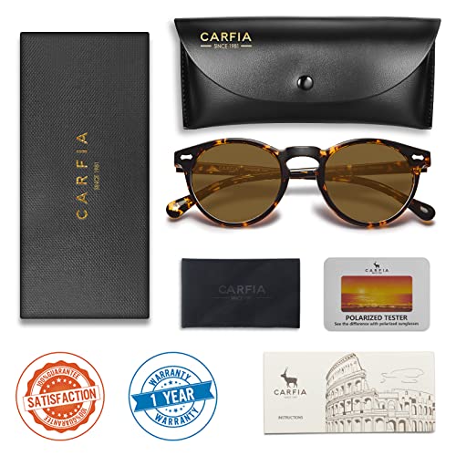 CARFIA Polarised Womens Sunglasses Vintage UV400 Protection Acetate Frame