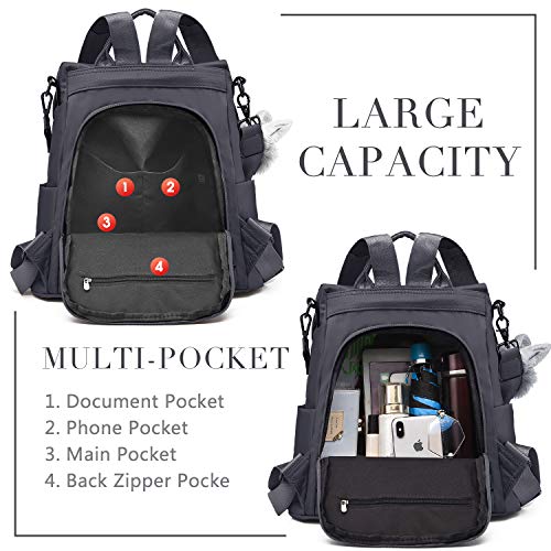 Charmore Women Backpack Ladies Rucksack Waterproof Nylon School bags Anti-theft Dayback Shoulder Bags