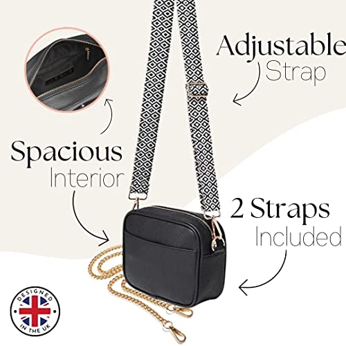 Lily England Ladies Cross Body Bag - Handbag with Adjustable Wide Strap & Gold Purse Chain - Multipurpose Shoulder & Crossbody Bags for Women