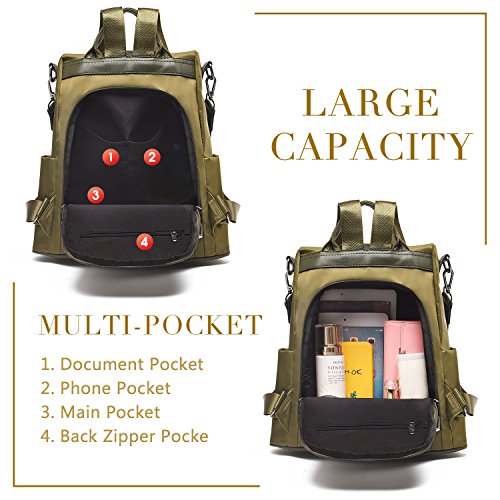 Charmore Women Backpack Ladies Rucksack Waterproof Nylon School bags Anti-theft Dayback Shoulder Bags