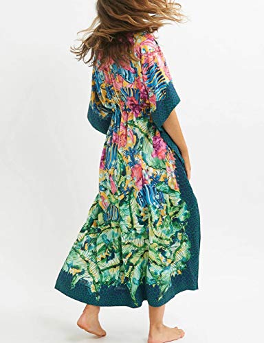 Bsubseach Swimsuit Cover Up for Swimwear Women Kaftan Dresses Summer Caftan with Drawstring