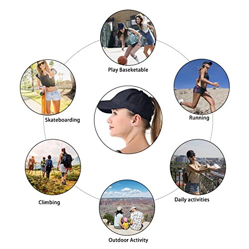 Womens Criss Cross Ponytail Baseball Cap,High Messy Bun Ponycap Quick Drying Mesh Outdoor Sports Hat with Ponytail Hole Adjustable Travel Summer Hat