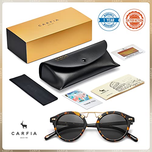 CARFIA Polarised Womens Sunglasses Vintage UV400 Protection Acetate Frame