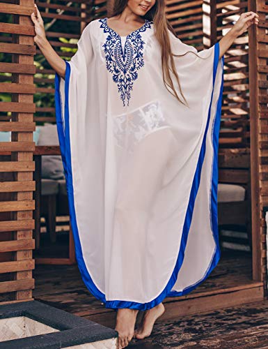 Bsubseach Chiffon Print Shirt Dress Beach Cover Up Loose Turn Down Collar Long Sleeve Bikini Kaftan Cover Ups for Swimwear Women