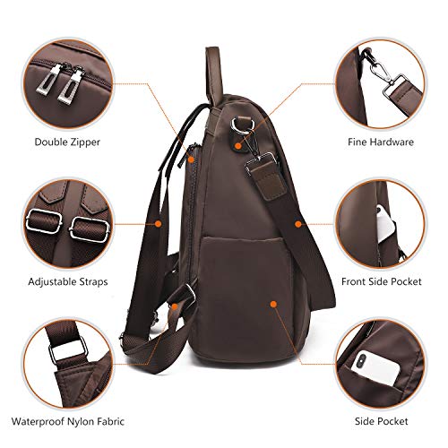 Charmore Women Backpack Ladies Rucksack Waterproof Nylon School bags Anti-theft Dayback Shoulder Bags