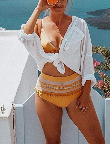 Bsubseach Long Sleeve Beach Shirt Blouses Women Turn Down Collar Bikini Bathing Suit Cover Ups Swimwear Apricot