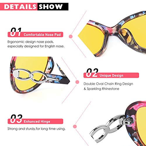 CGID Sunglasses Womens Ladies Polarised Retro Designer Sun Glasses Brown Big Frame Oversized Shades UV Protection Goggles