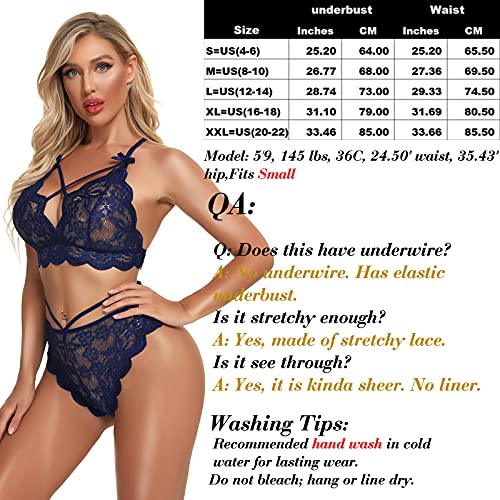 Namifin Women Lingerie Set Lace Bralette and Panty Set Strappy Lace Lingerie