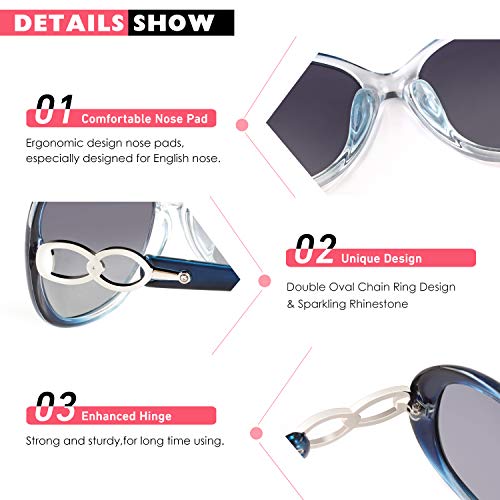 CGID Sunglasses Womens Ladies Polarised Retro Designer Sun Glasses Brown Big Frame Oversized Shades UV Protection Goggles