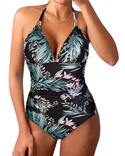 RXRXCOCO Women Tummy Control Bathing Suits for Women Plus Size Swimsuit One Piece Swimwear