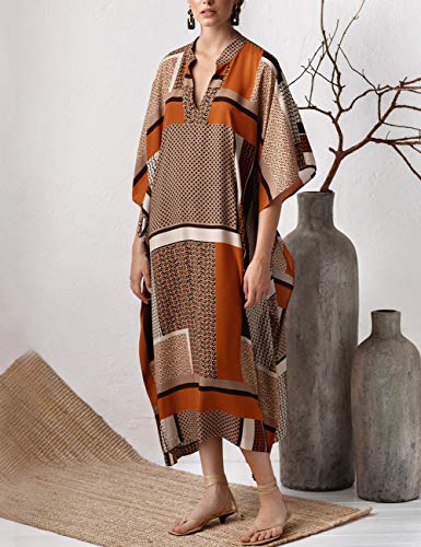 Bsubseach Swimsuit Cover Up for Swimwear Women Kaftan Dresses Summer Caftan with Drawstring
