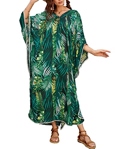 Bsubseach Swimsuit Cover Up for Swimwear Women Kaftan Dresses Summer Caftan with Drawstring