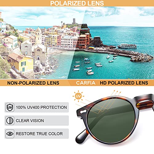 CARFIA Polarised Womens Sunglasses Vintage UV400 Protection Acetate Frame