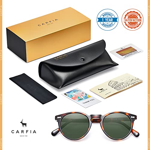 CARFIA Polarised Womens Sunglasses Vintage UV400 Protection Acetate Frame