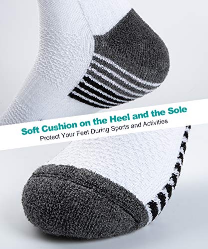 coskefy Cotton Sports Socks Cushioned Running Socks Trainer Socks for Men Women Walking Hiking Trekking Socks, 6 Pairs x black