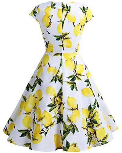 bbonlinedress Women's 50s 60s A Line Rockabilly Dress Cap Sleeve Vintage Swing Party Dress Blush