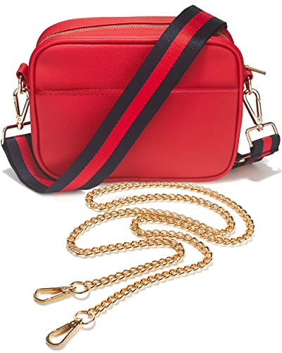 Lily England Ladies Cross Body Bag - Handbag with Adjustable Wide Strap & Gold Purse Chain - Multipurpose Shoulder & Crossbody Bags for Women