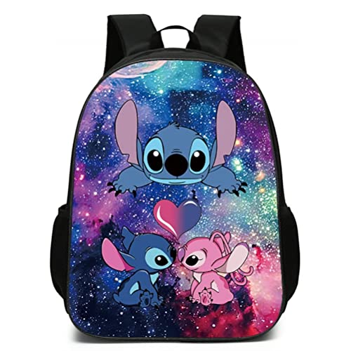 SHANGYE Stitch Backpack with Lunch Bag Pencil Case, 3Pcs Kid Bookbags Set, 3D Printed Travel Rucksacks Kids School Bag