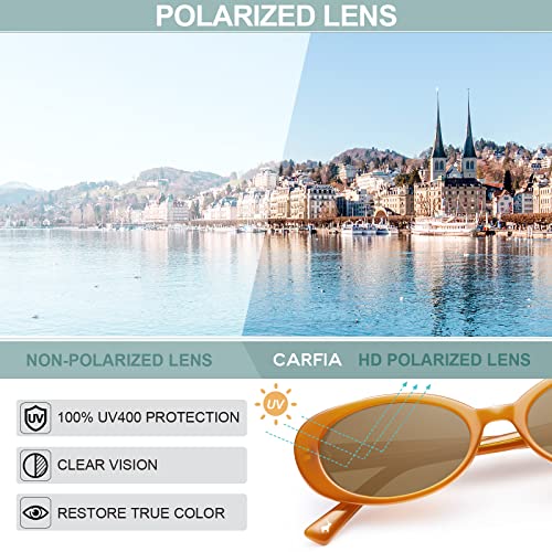 CARFIA Polarised Womens Sunglasses Vintage UV400 Protection Acetate Frame
