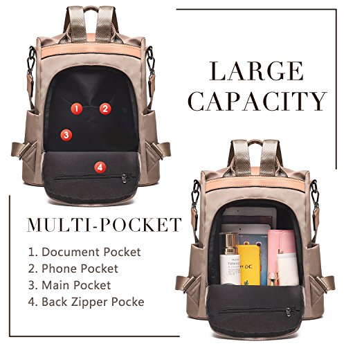 Charmore Women Backpack Ladies Rucksack Waterproof Nylon School bags Anti-theft Dayback Shoulder Bags
