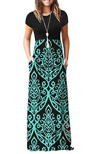 HAOMEILI Women's Casual Short/Long Sleeve Maxi Dress with Pockets