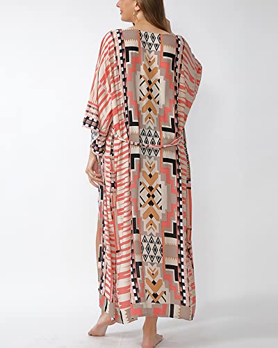 Women Swimsuit Cover Up Bathing Suit Kimono Long Beach Dress Floral Lace Bikini Swim Coverup Sun Protection Clothing