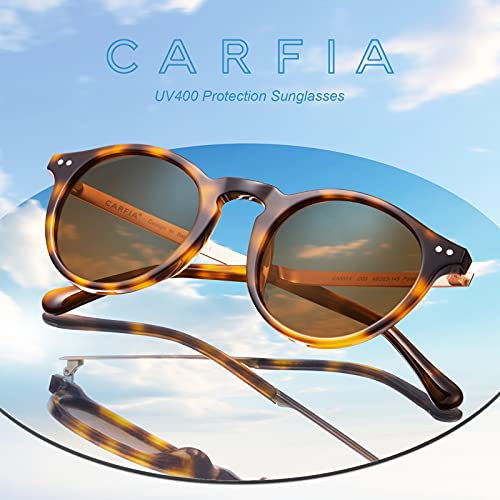 CARFIA Polarised Womens Sunglasses Vintage UV400 Protection Acetate Frame