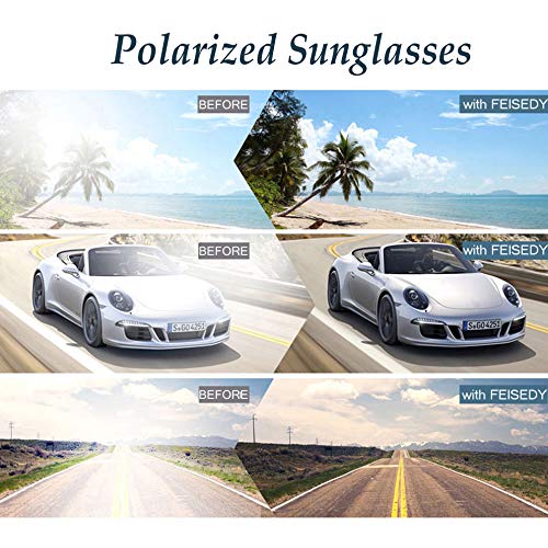 FEISEDY Oversized Polarised Square Sunglasses Sparkling Composite Large Frame Ladies Sunglasses Classic Womens Sunglasses