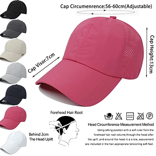 Womens Criss Cross Ponytail Baseball Cap,High Messy Bun Ponycap Quick Drying Mesh Outdoor Sports Hat with Ponytail Hole Adjustable Travel Summer Hat