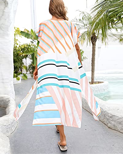 Women Swimsuit Cover Up Bathing Suit Kimono Long Beach Dress Floral Lace Bikini Swim Coverup Sun Protection Clothing