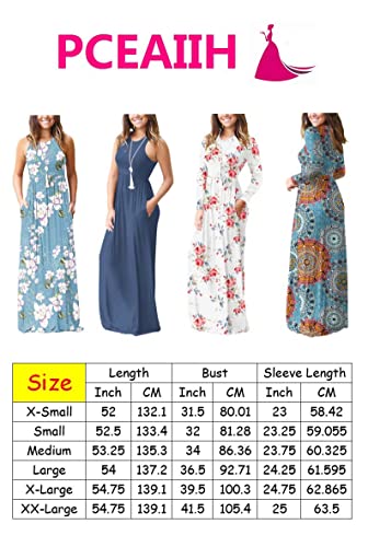 PCEAIIH Women's Maxi Dress Casual Deep V Short Sleeve Floral Ladies Wrap Long Dress with Pockets