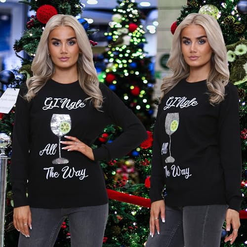 NOROZE Women's Christmas Tops Sweatshirts Sequin Jingle Bells HoHoHo Pug Mrs Claus Xmas Jumper