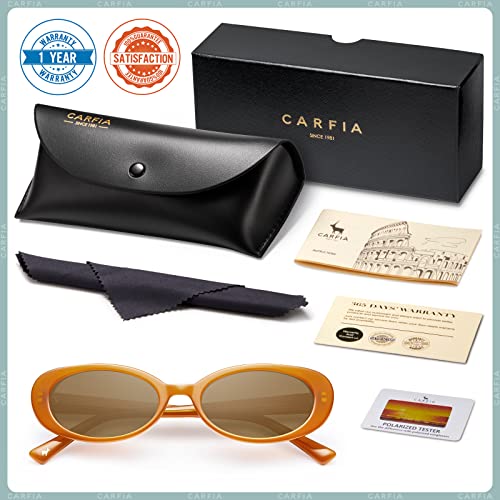 CARFIA Polarised Womens Sunglasses Vintage UV400 Protection Acetate Frame