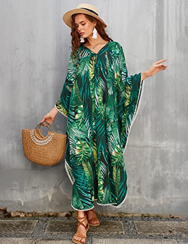 Bsubseach Swimsuit Cover Up for Swimwear Women Kaftan Dresses Summer Caftan with Drawstring