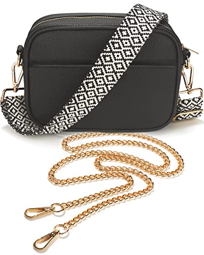 Lily England Ladies Cross Body Bag - Handbag with Adjustable Wide Strap & Gold Purse Chain - Multipurpose Shoulder & Crossbody Bags for Women