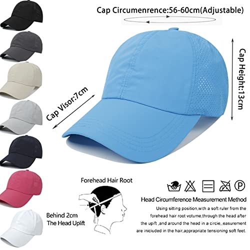 Womens Criss Cross Ponytail Baseball Cap,High Messy Bun Ponycap Quick Drying Mesh Outdoor Sports Hat with Ponytail Hole Adjustable Travel Summer Hat