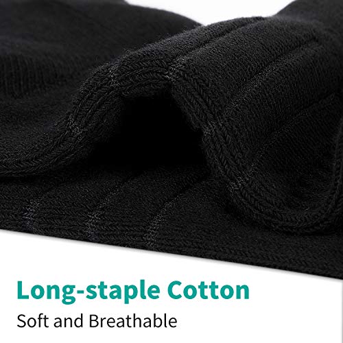coskefy Cotton Sports Socks Cushioned Running Socks Trainer Socks for Men Women Walking Hiking Trekking Socks, 6 Pairs x black